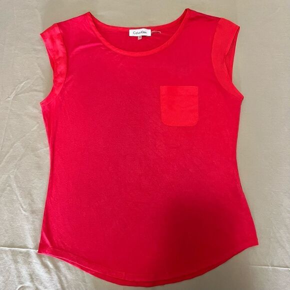 Calvin Klein shirt in a orange peach color in a size small - Picture 1 of 6